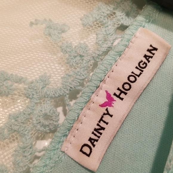 💕DAINTY HOOLIGAN💕 Mint Blue Lace Mesh Mint Dress - Picture 7 of 8